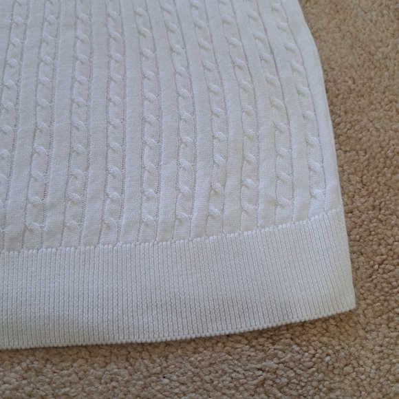 Tommy Hilfiger Sweater Women's Size Large White Cable Knit Short Sleeved NWT - Picture 9 of 12